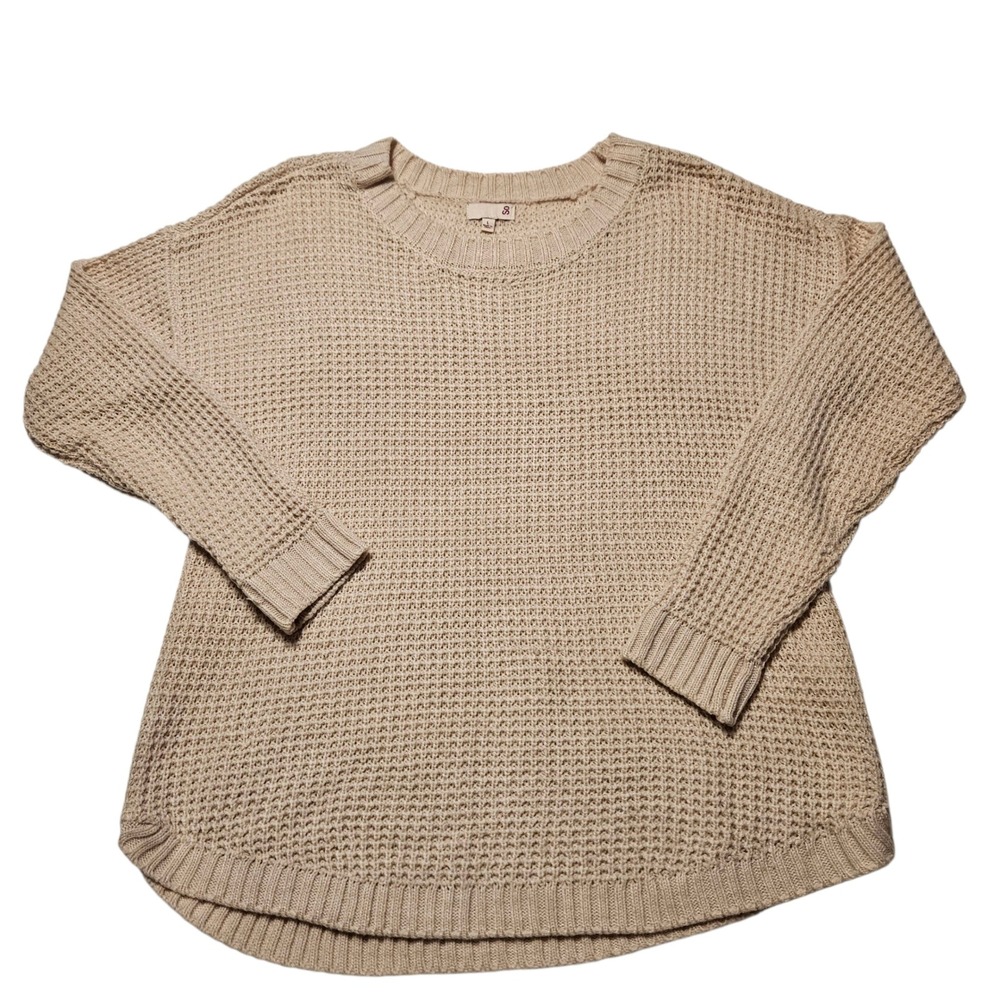 SO Womens Large Baby Pink Crew Neck Long Sleeve‎ Knit Pullover Sweater - Picture 11 of 11